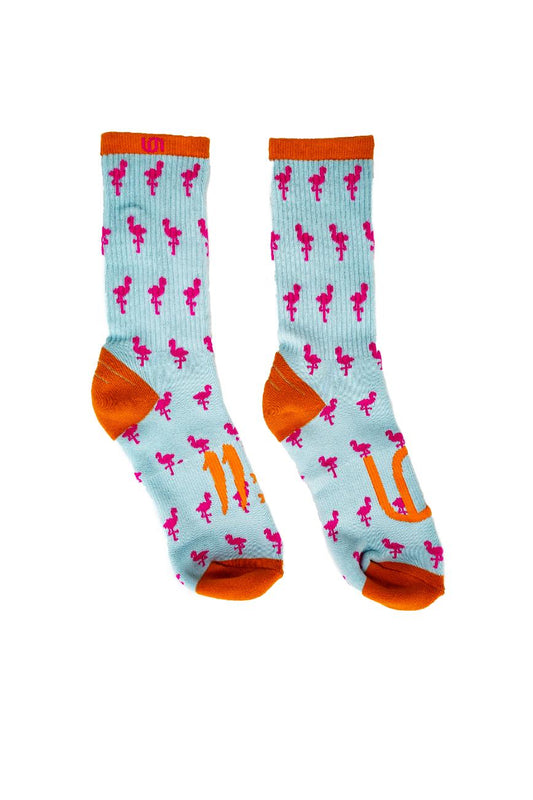 Uncommon1111 Socks – Flamingo style colorful crew socks with 11:11 symbol